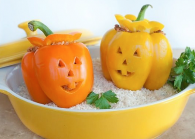 Stuffed Jack-o-lantern Peppers