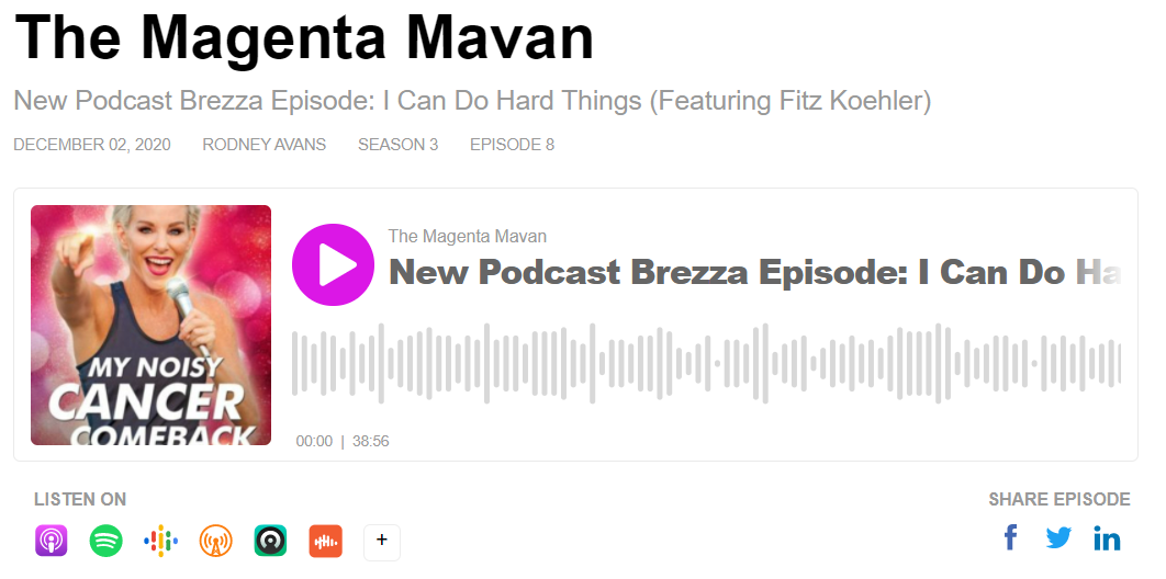 Fitz on The Magenta Mavan Podcast! – “I Can Do Hard Things (Featuring Fitz Koehler)”